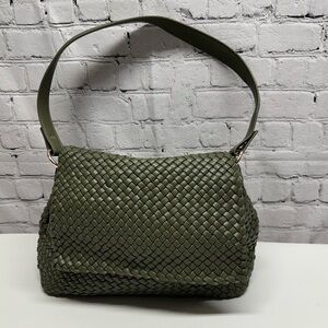Anthropologie Melie Bianco Natalia Medium Vegan Leather Bag in Olive